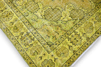 Geel - groen vintage vloerkleed - G513 - Lavinta