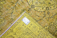 Geel - groen vintage vloerkleed - G513 - Lavinta