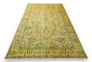 Geel - groen vintage vloerkleed - G513 - Lavinta