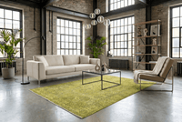 Geel - groen vintage vloerkleed - G513 - Lavinta