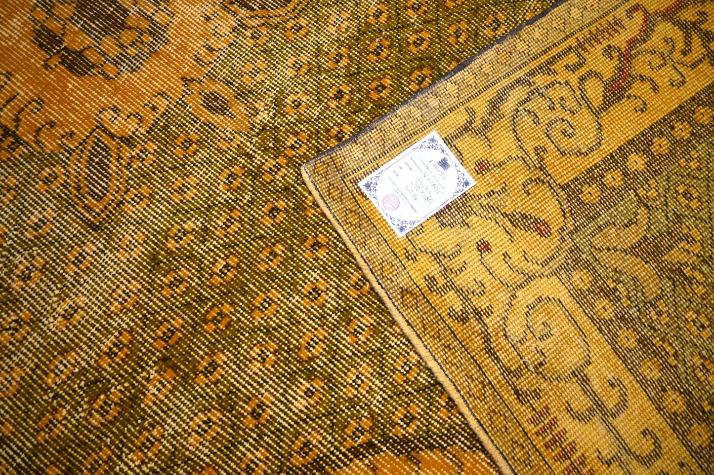 Geel vintage vloerkleed - E814 - Lavinta