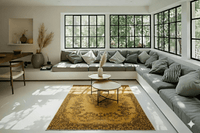 Geel vintage vloerkleed - E851 - Lavinta