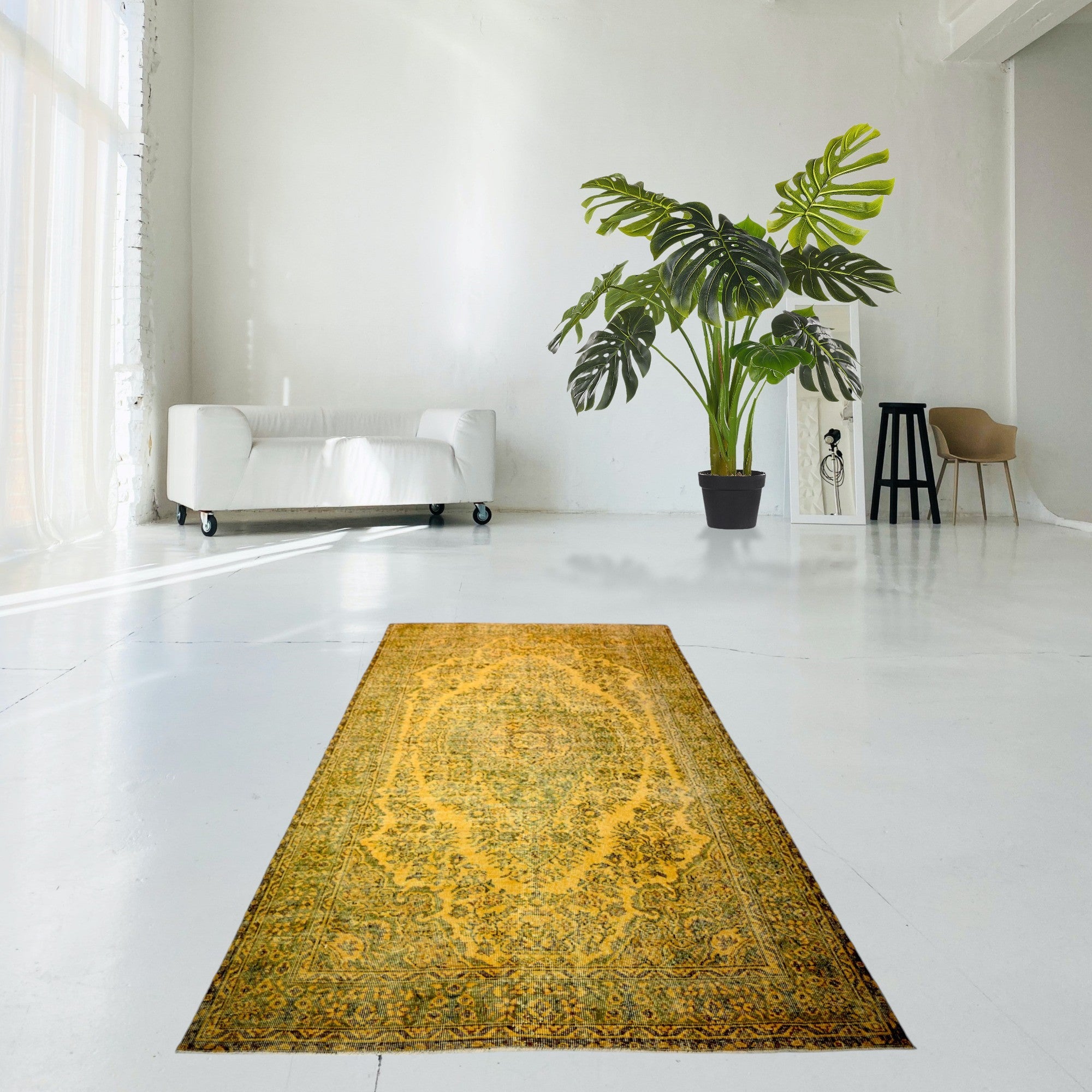 Yellow Vintage Rug - F396