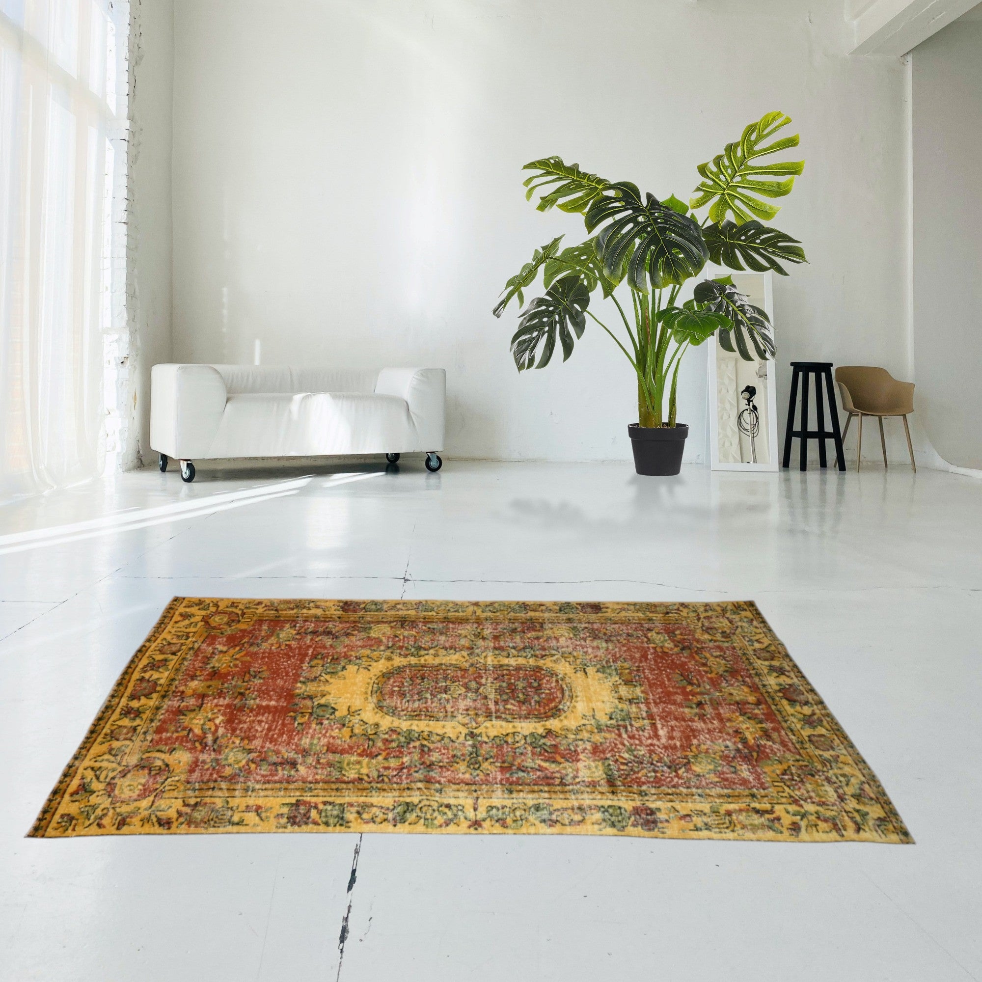 Yellow Vintage Rug - F398