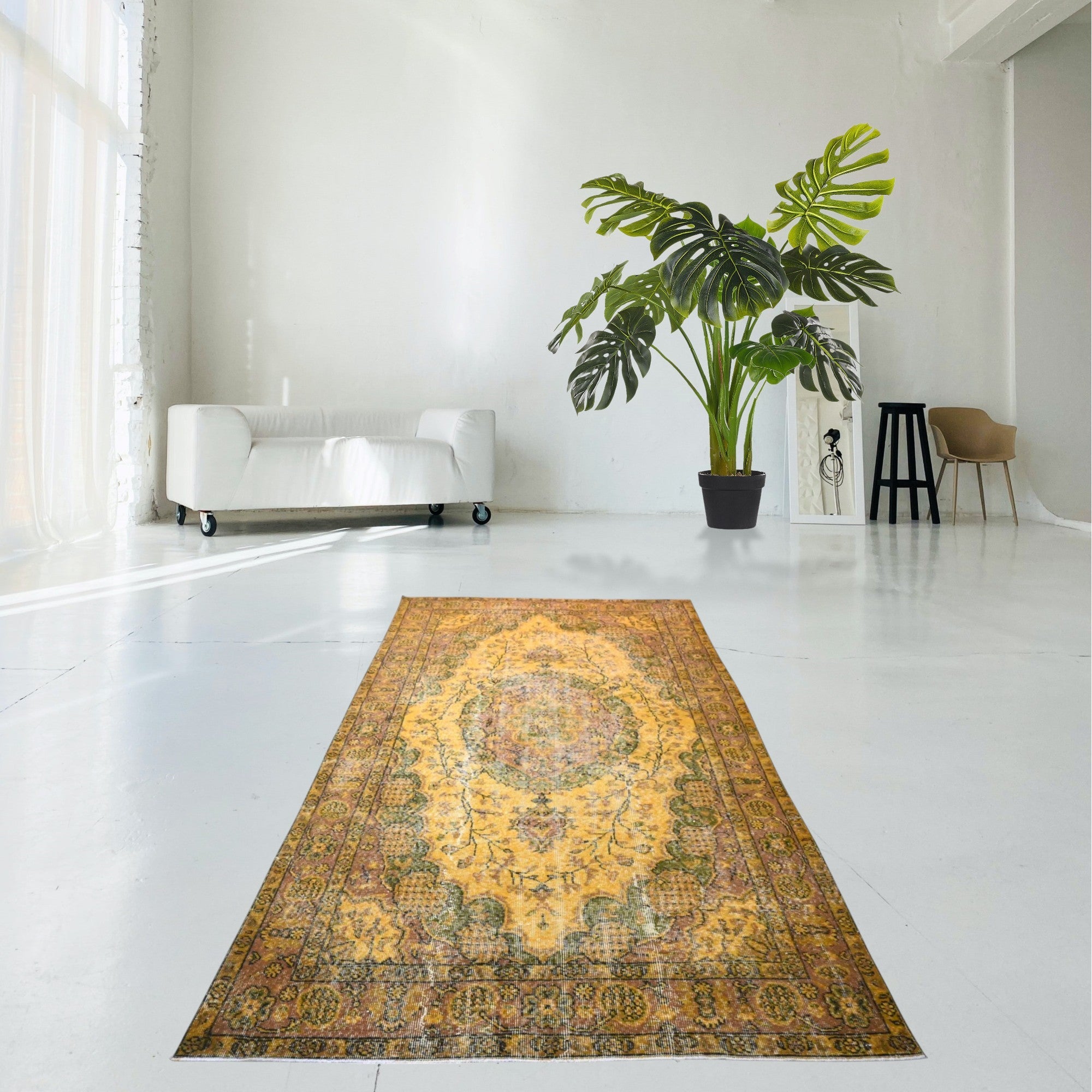 Yellow Vintage Rug - F555