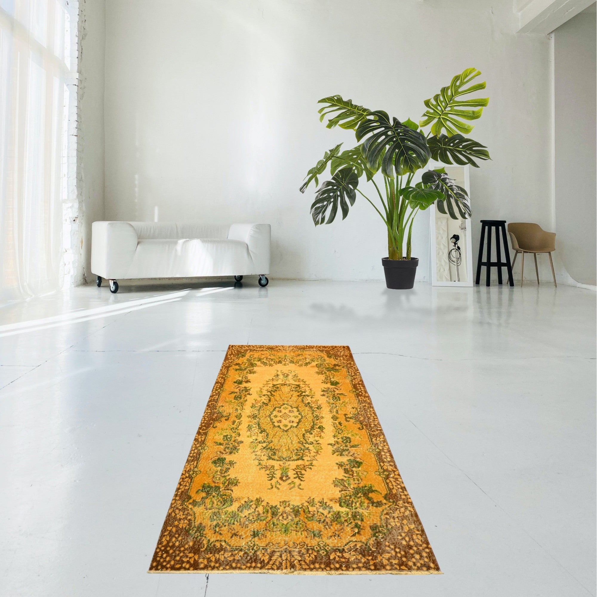 Yellow Vintage Rug - F578