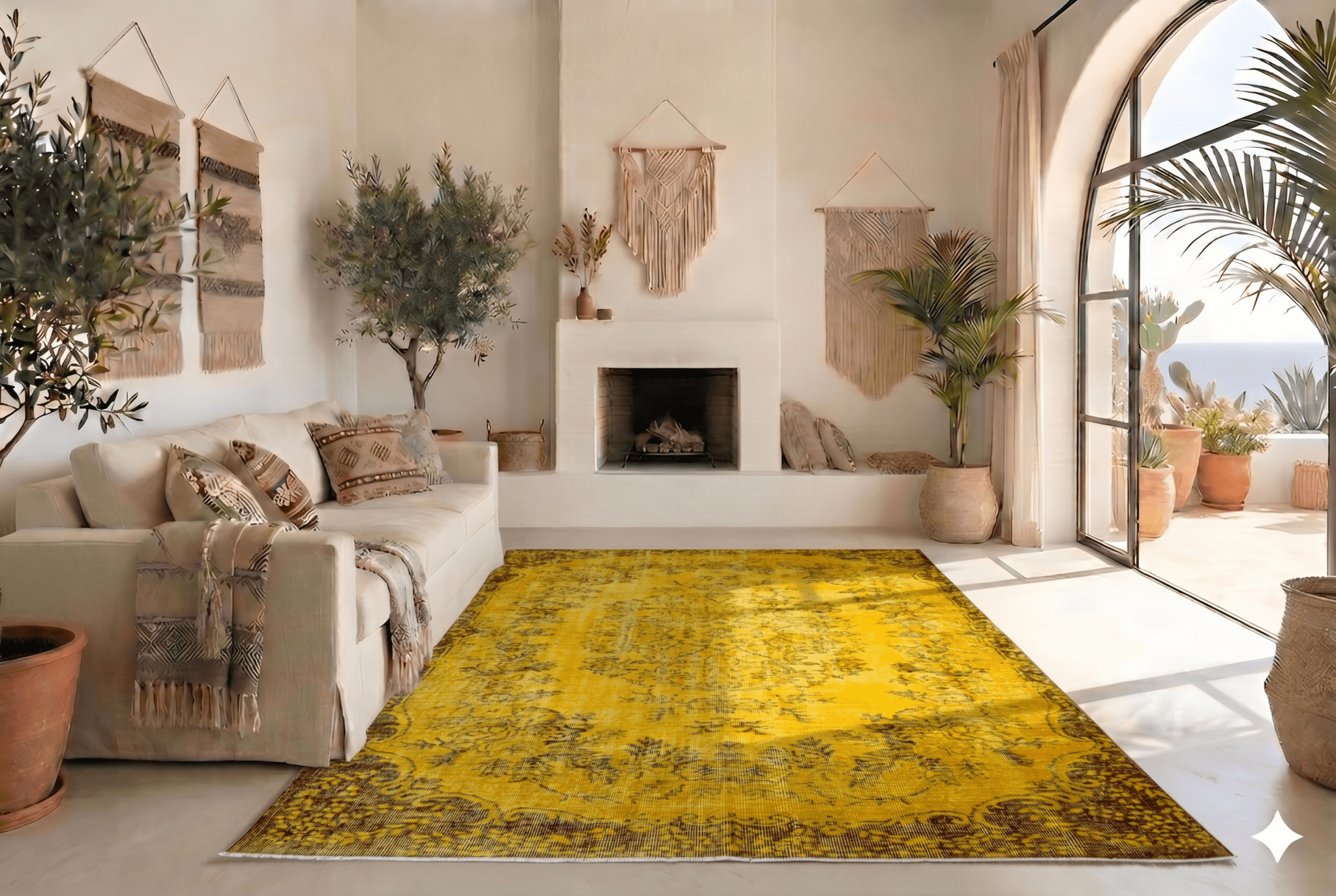 Geel vintage vloerkleed - G514