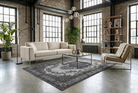 Geweven grijs vintage vloerkleed - F146 - Lavinta