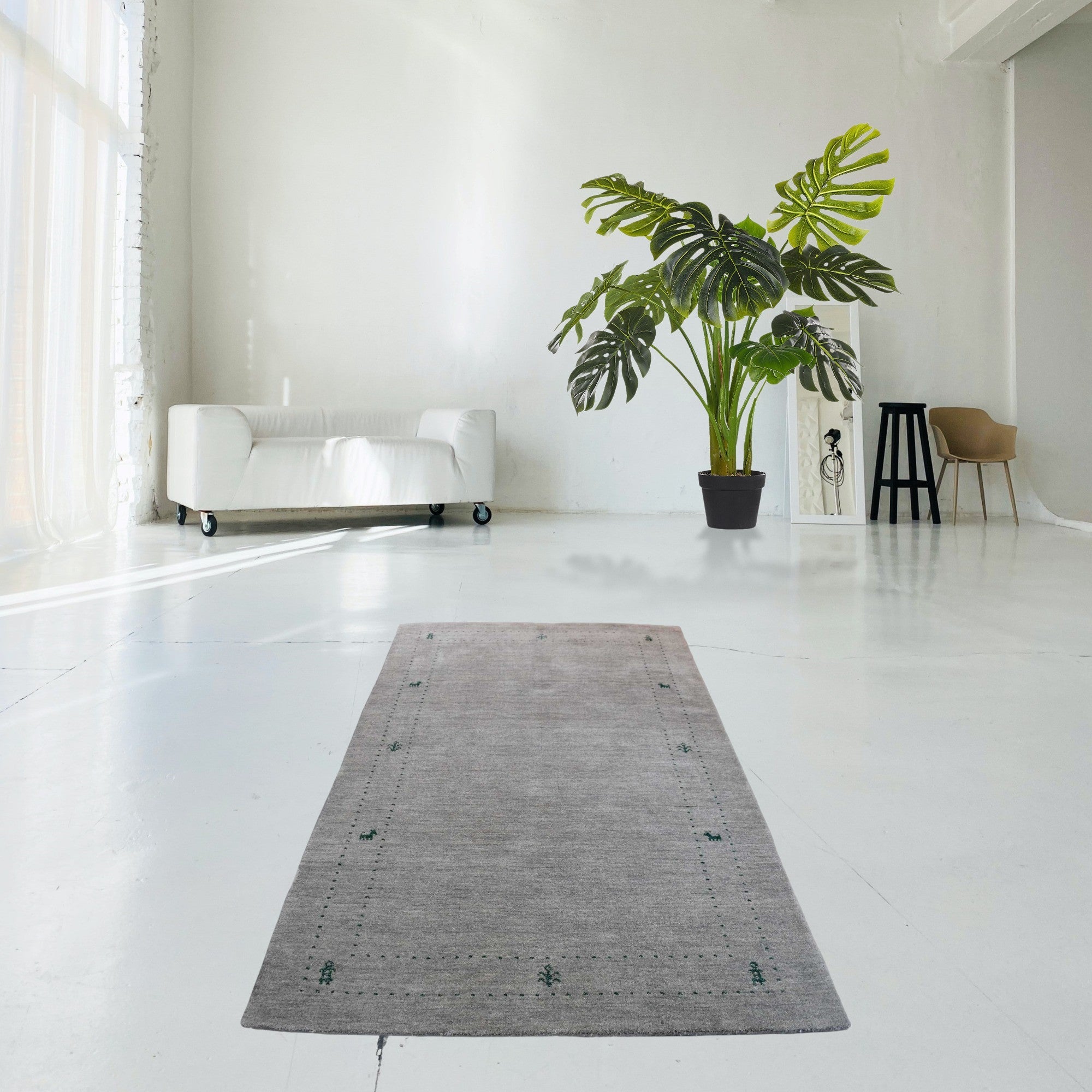 Gray Gabbeh rug - X3881