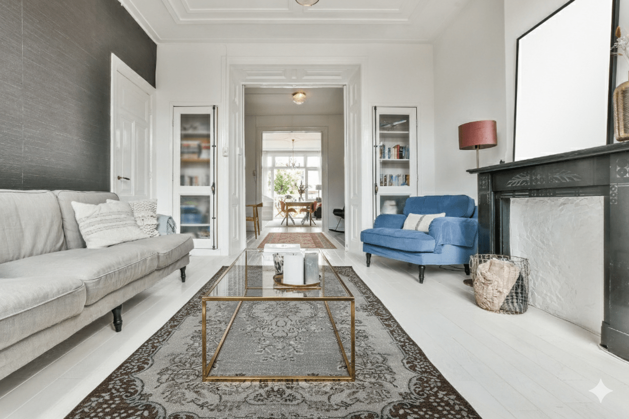 Grijs vintage vloerkleed - F811