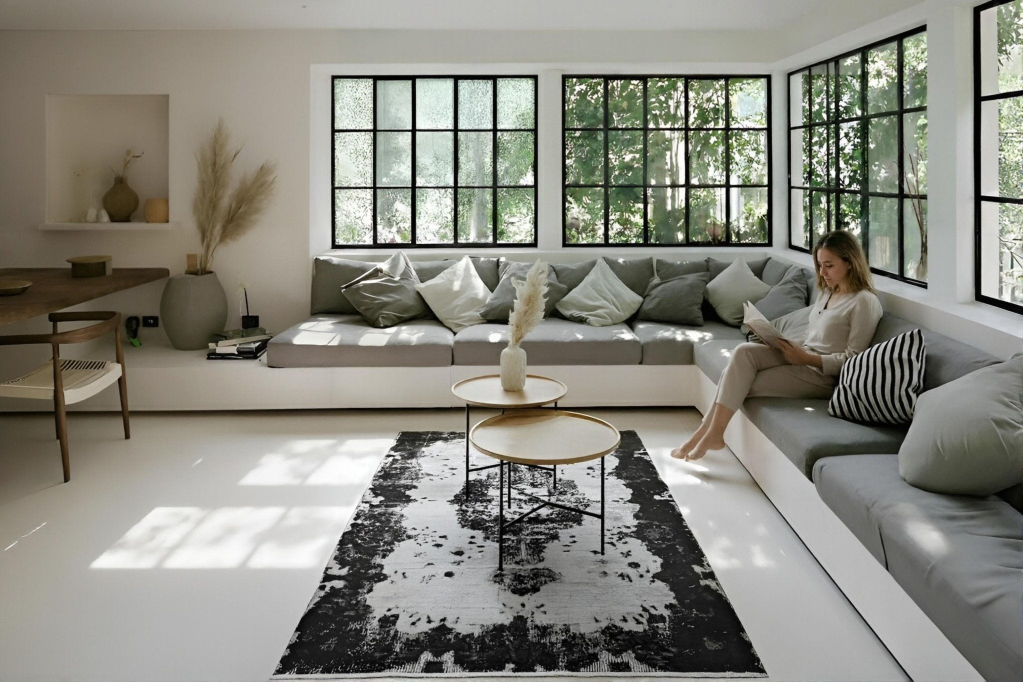 Grijs vintage vloerkleed - F998 - Lavinta