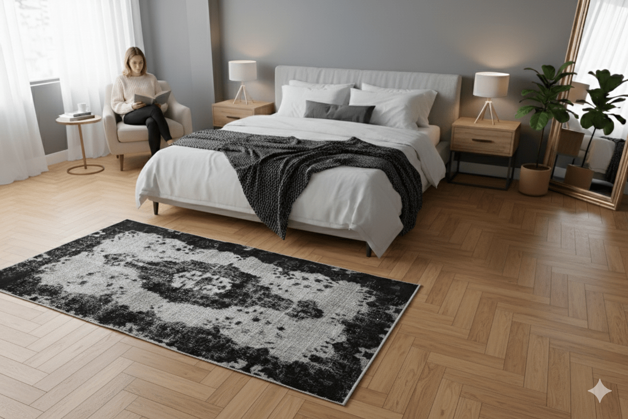 Grijs vintage vloerkleed - F998