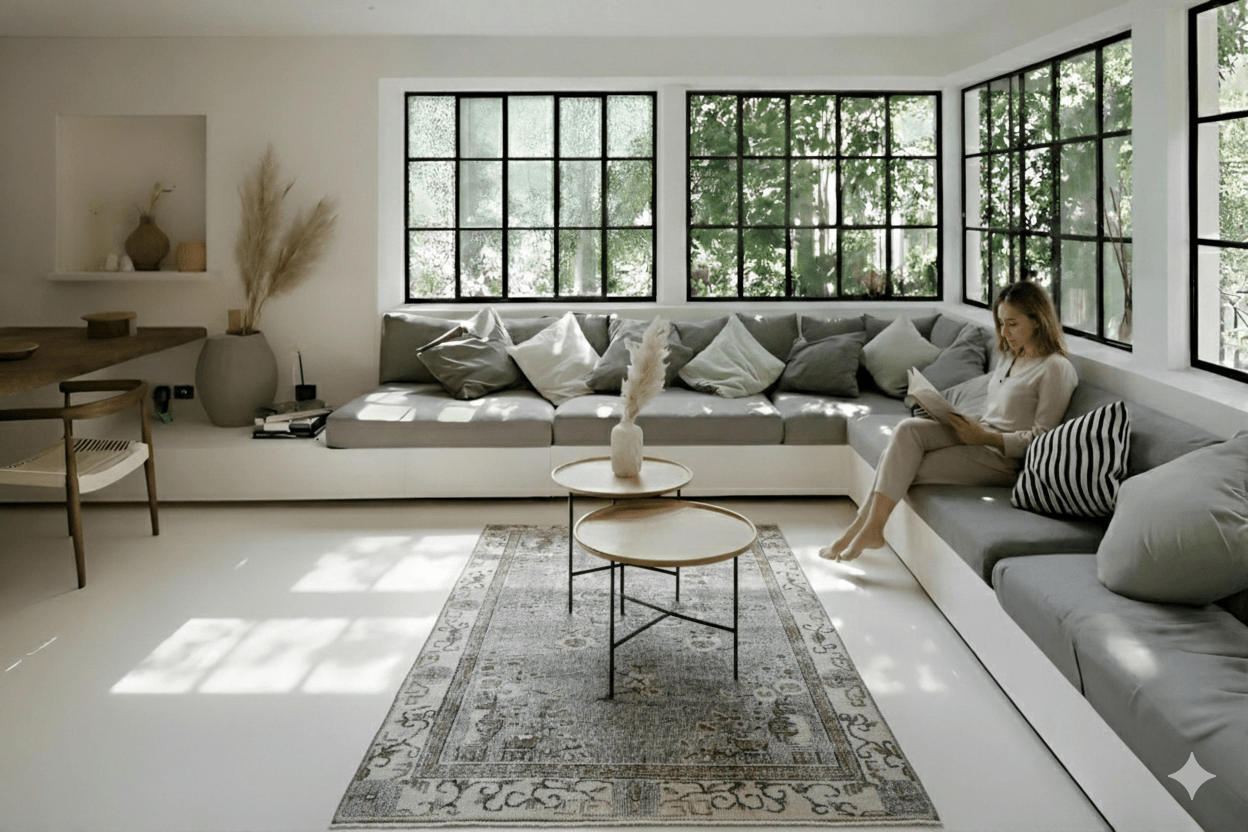 Grijs vintage vloerkleed - G124