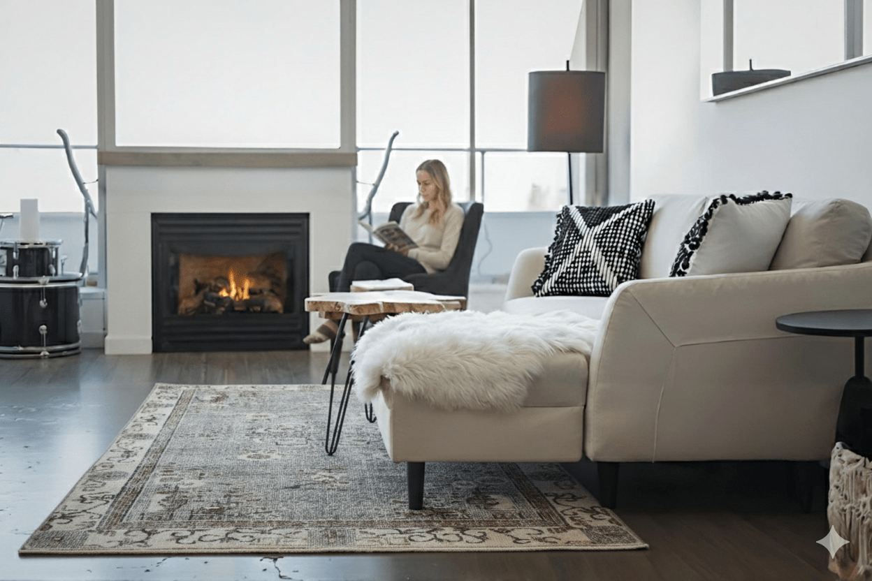 Grijs vintage vloerkleed - G124 - Lavinta