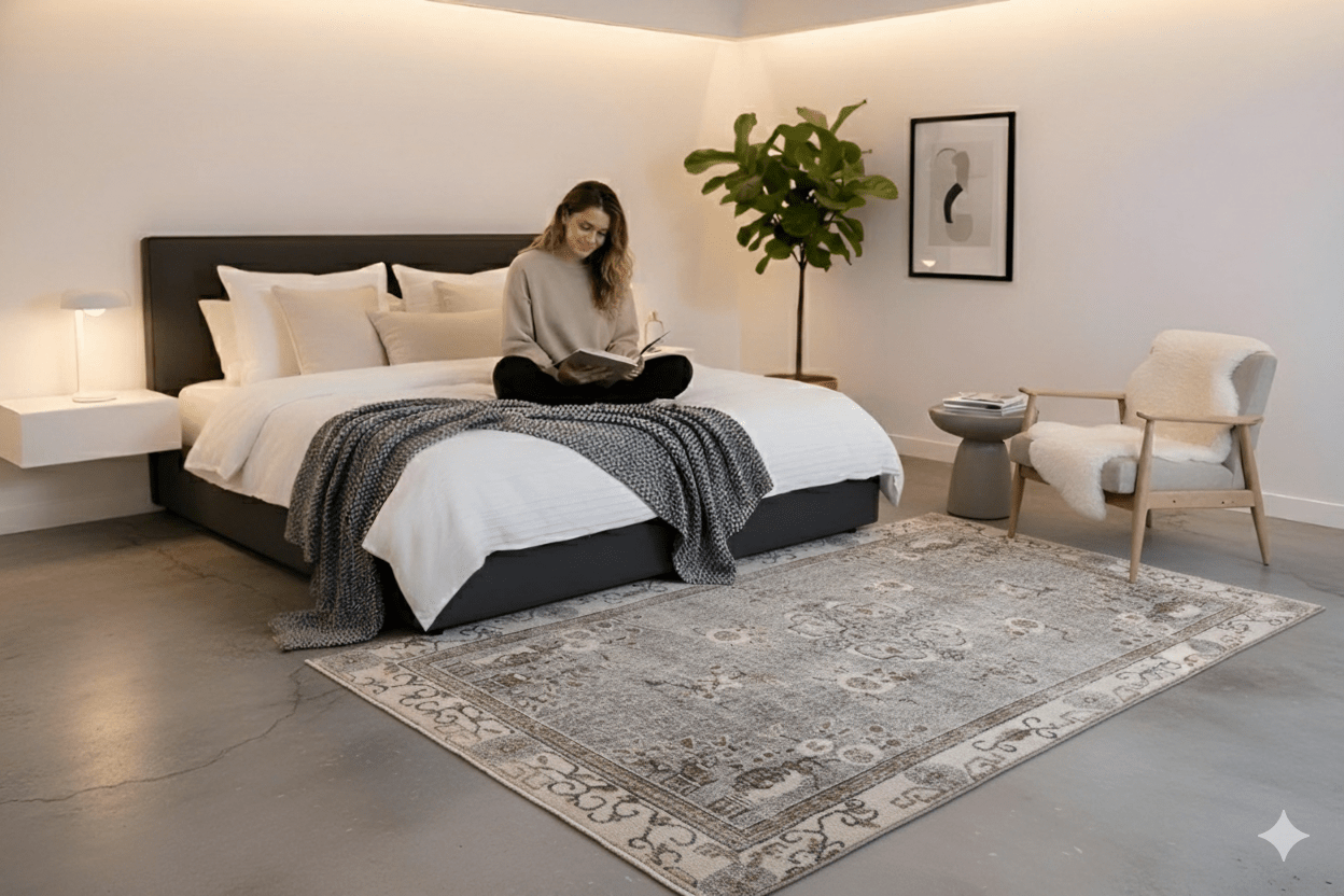 Grijs vintage vloerkleed - G124 - Lavinta