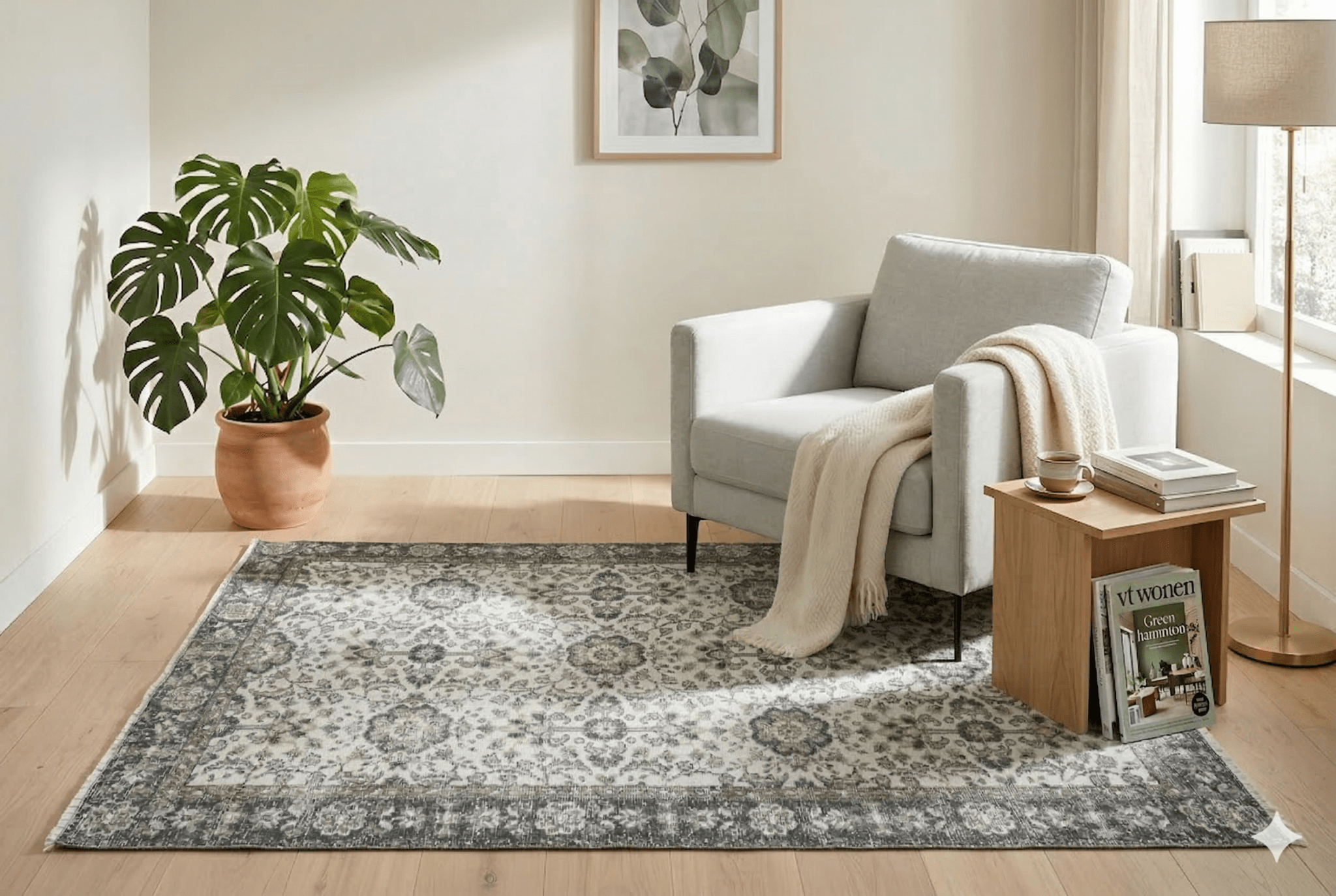 Gray Vintage Rug - F571