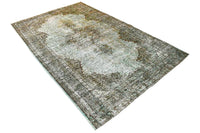 Groen grijs vintage vloerkleed - D316 - Lavinta