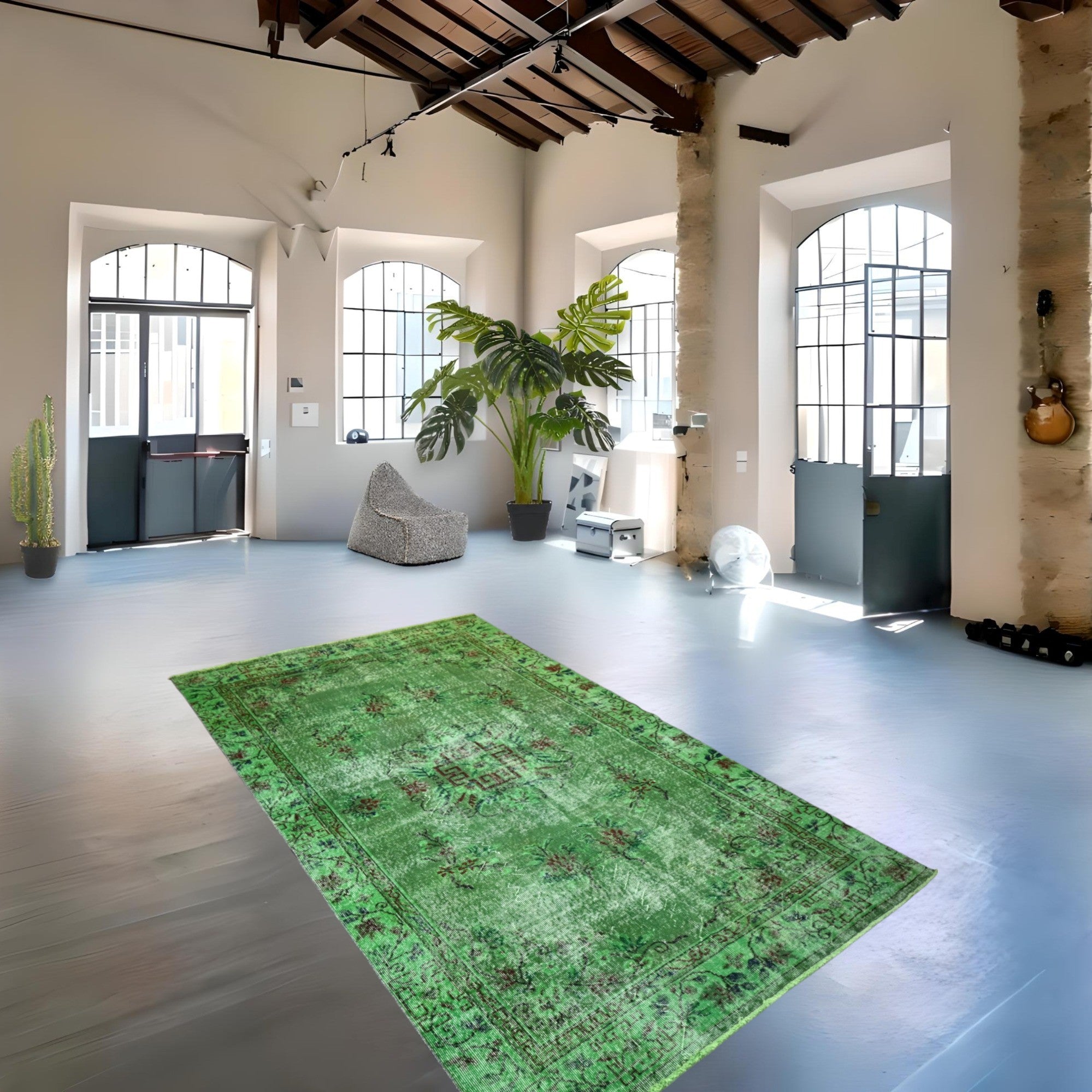 Green Vintage Rug - E810