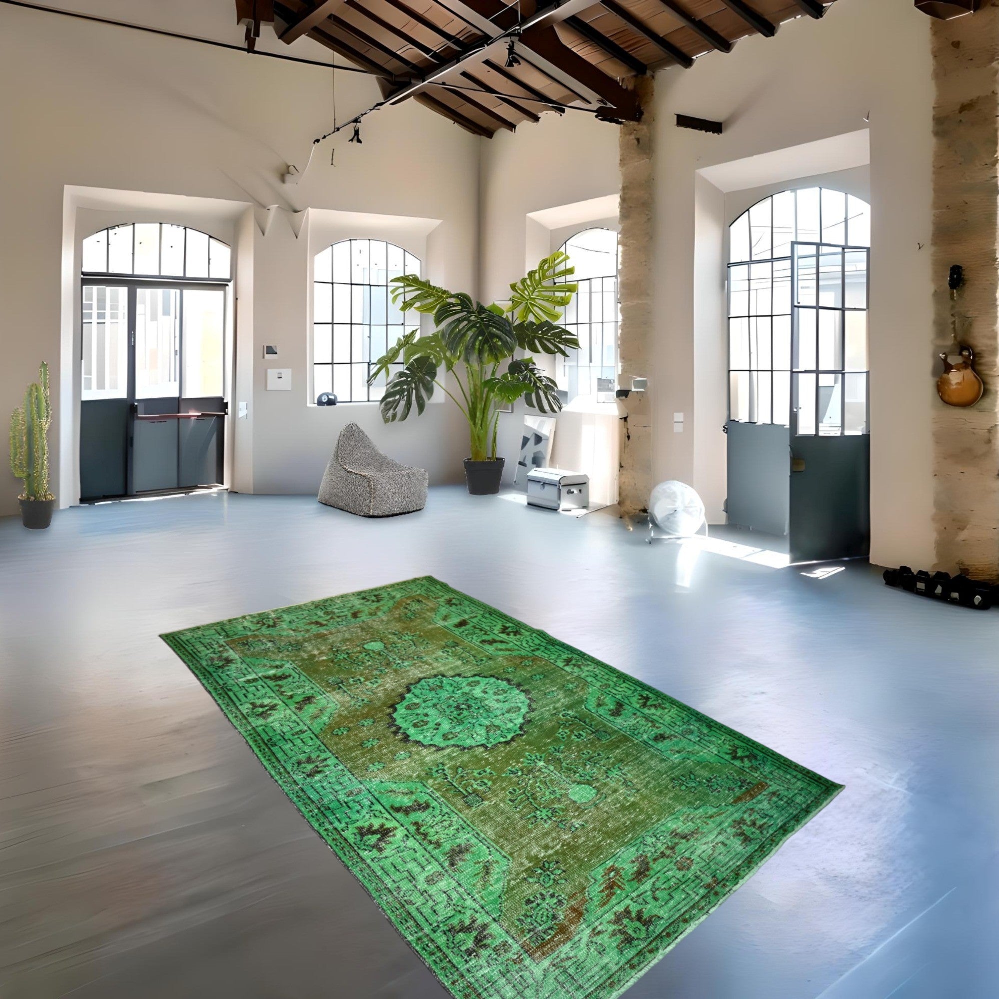 Green Vintage Rug - E813