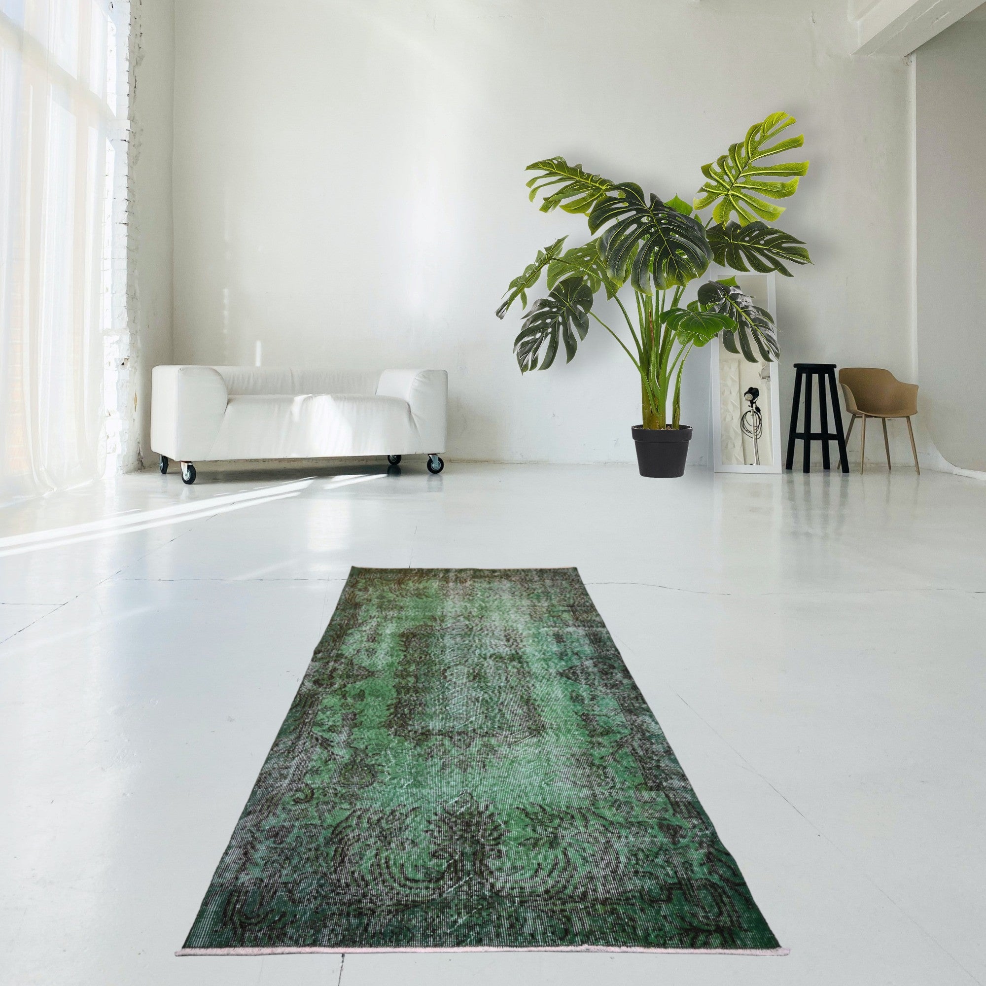 Green Vintage Rug - E849