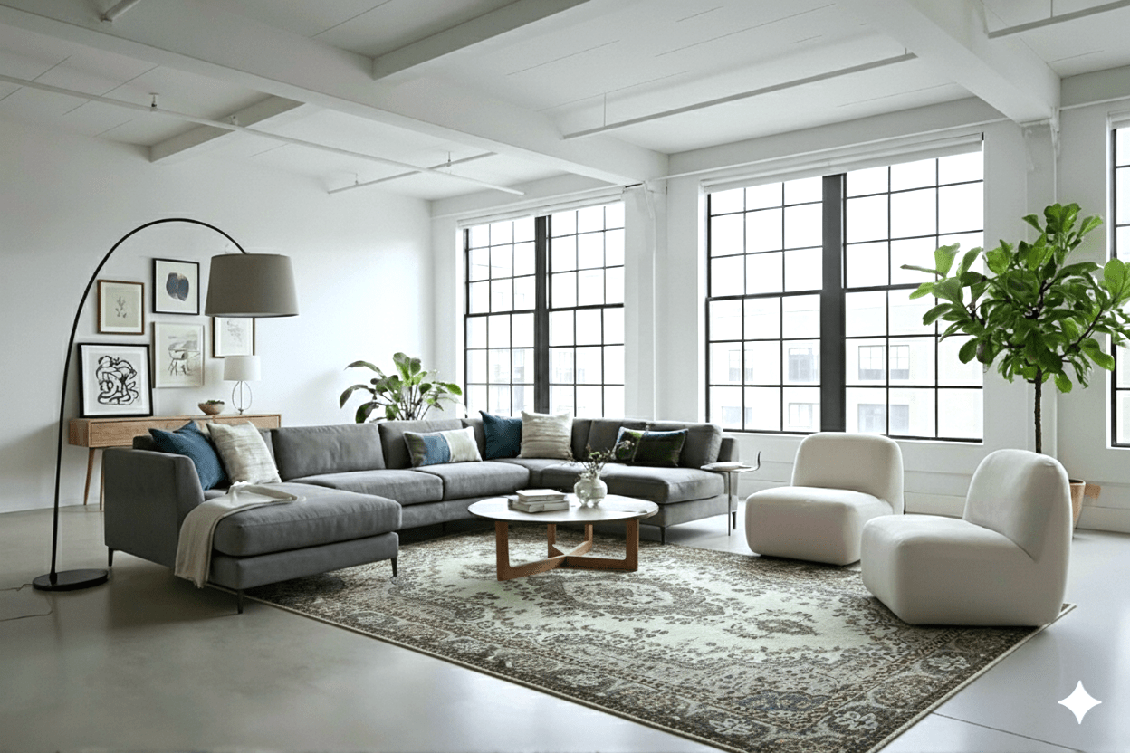 Groen vintage vloerkleed - E927