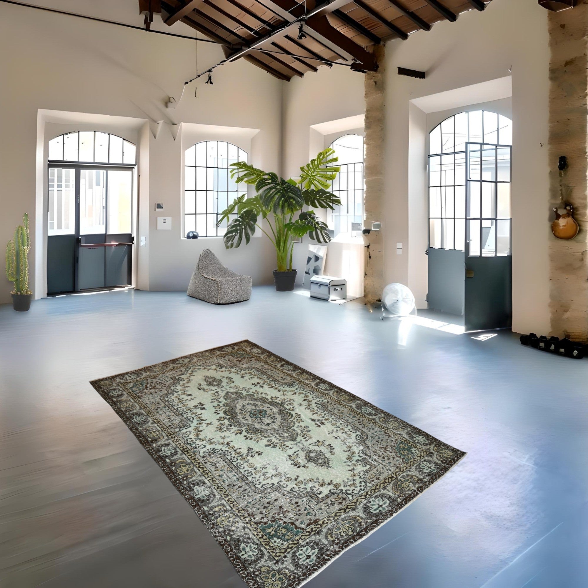 Green Vintage Rug - E927