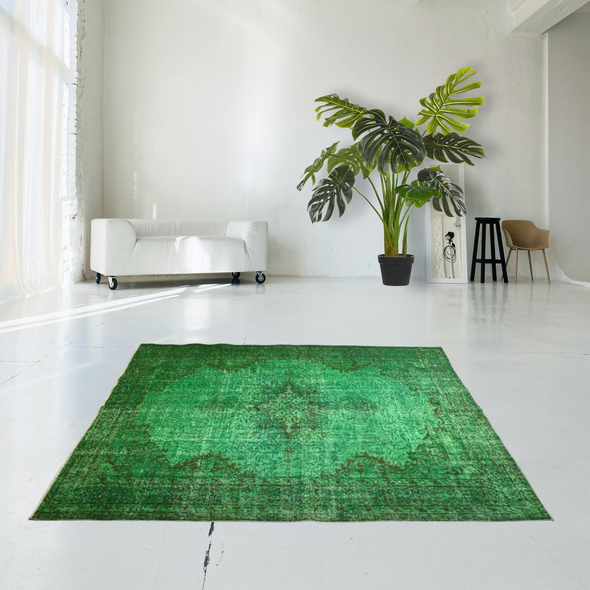 Green Vintage Rug - F278