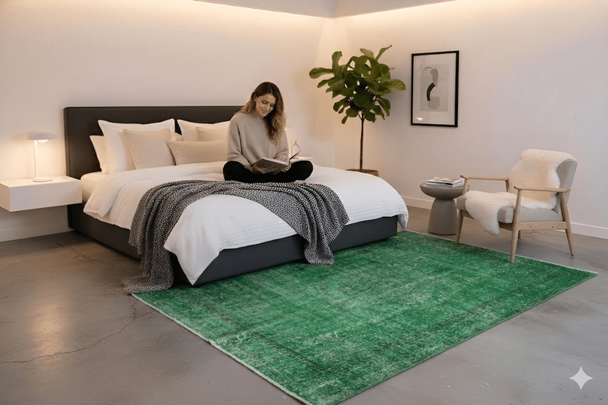 Groen vintage vloerkleed - G450 - Lavinta