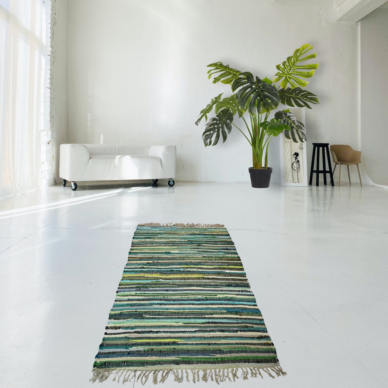 Groene Rag Rug - E936 - Lavinta