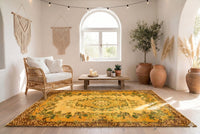 Hartelijk geel vintage kleed - F578 - Lavinta
