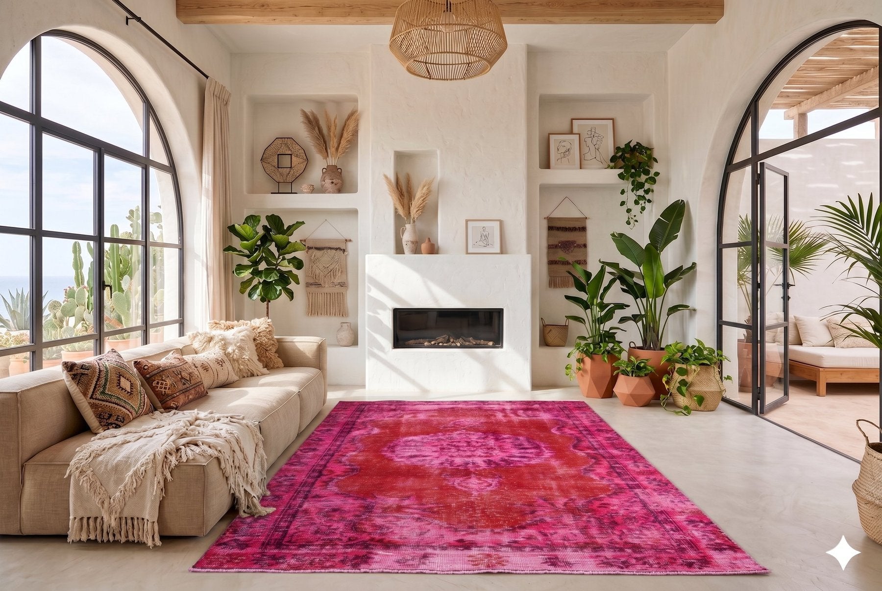 Hartelijk roze vintage kleed - D526 - Lavinta