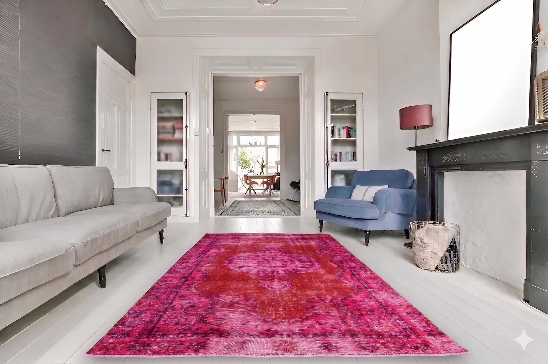 Hartelijk roze vintage kleed - D526 - Lavinta