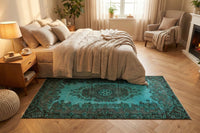 Helder turquoise vintage kleed - F683 - Lavinta