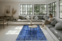 Hip blauw vintage vloerkleed - G455 - Lavinta