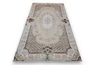 Verfijnd crème vintage vloerkleed laagpolig - G433