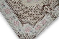 Verfijnd crème vintage vloerkleed close-up - G433