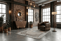Verfijnd crème vintage vloerkleed hoek - G433