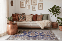 Klassiek blauw vintage vloerkleed - G544 - Lavinta
