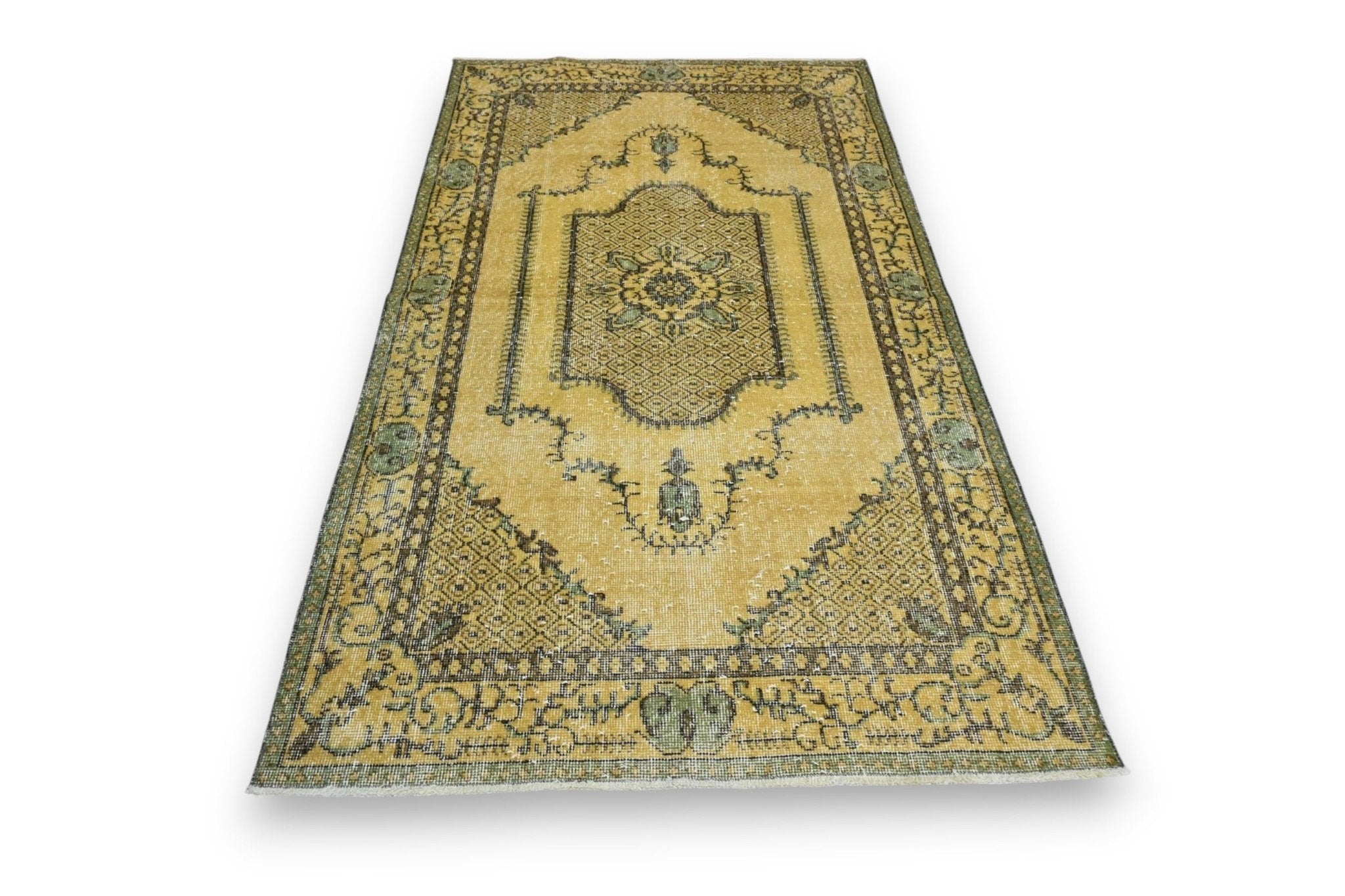 Klassiek geel vintage vloerkleed - G451 - Lavinta