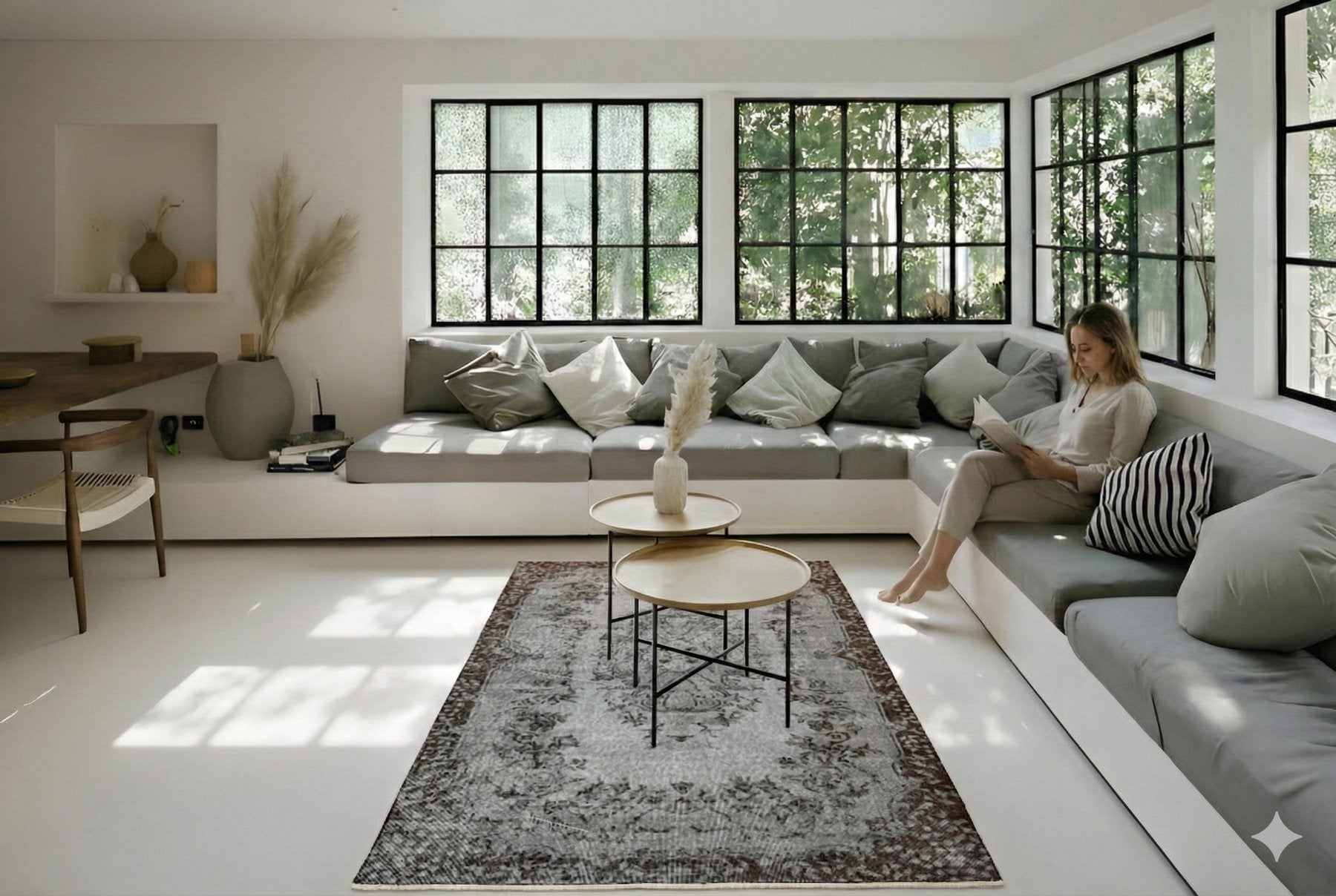 Classic Grey Vintage Rug - F686
