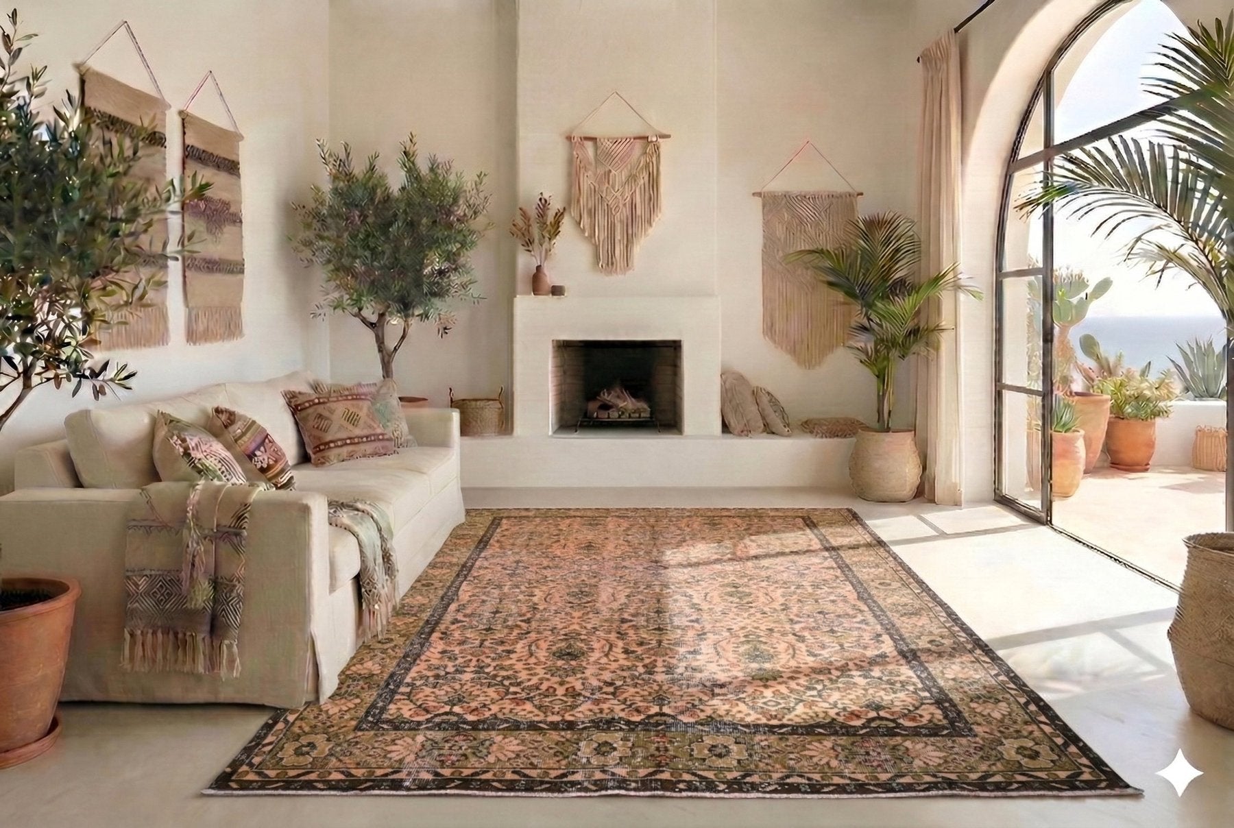 Cosy orange vintage rug - F394