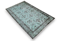 Fris turquoise vintage vloerkleed detail - G428