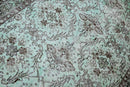 Fris turquoise vintage vloerkleed handgemaakt - G428