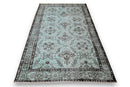 Fris turquoise vintage vloerkleed close-up - G428