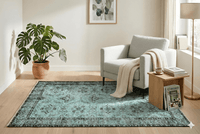 Fris turquoise vintage vloerkleed - G428