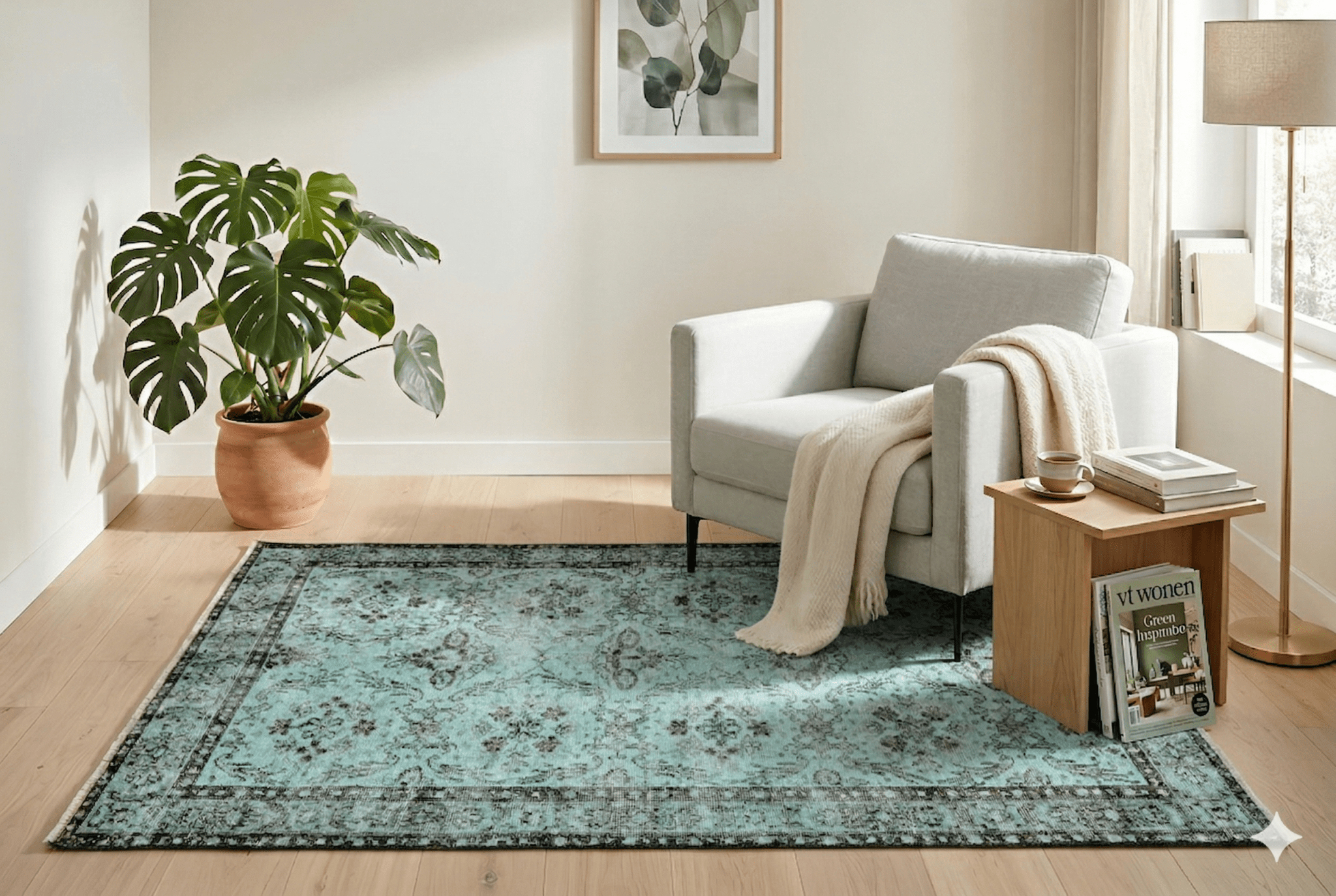 Green Vintage Rug - F684