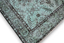 Fris turquoise vintage vloerkleed hoek - G428