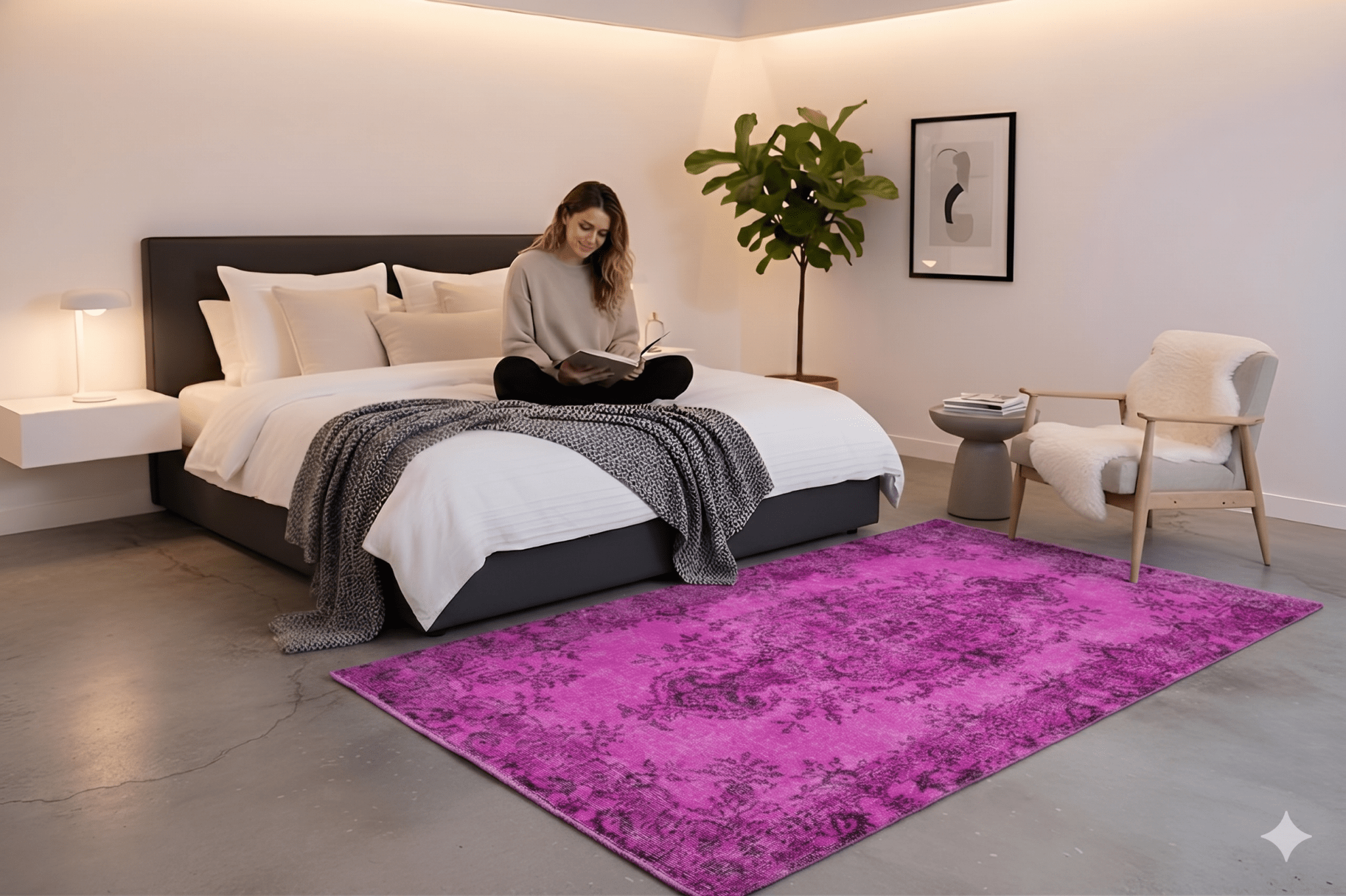 Orchid Pink Vintage Rug - G479