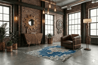 Leyla | Blauw vintage vloerkleed - Lavinta