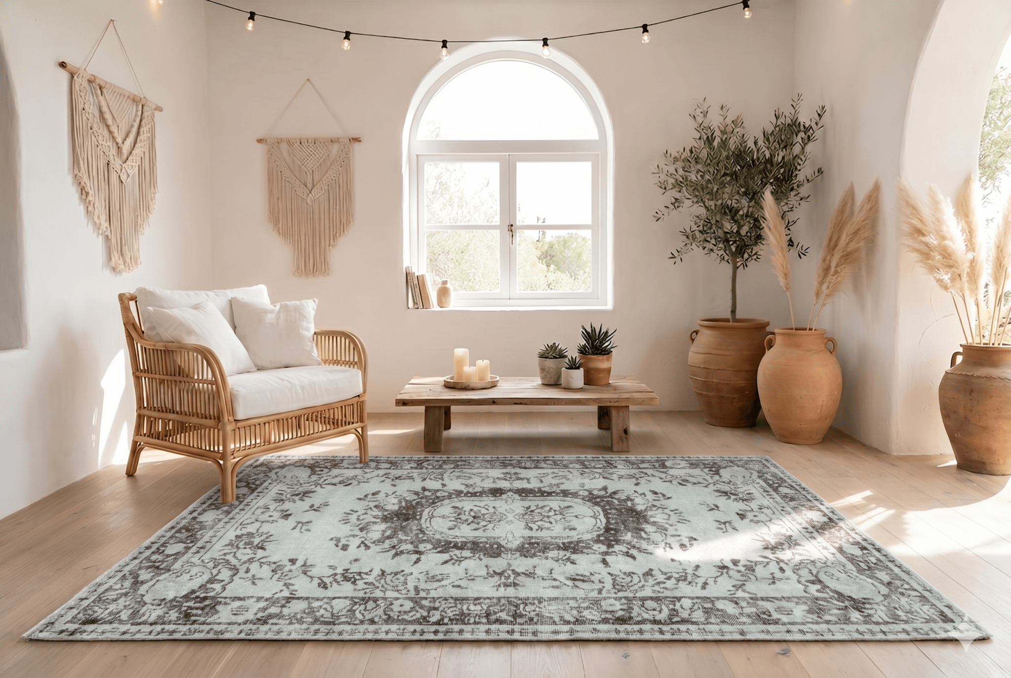 Licht vintage vloerkleed - G474 - Lavinta